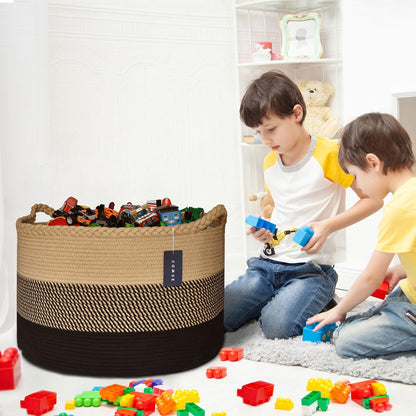 XXXLarge Woven Blanket & Laundry Basket, 87L, White & Gradient Brown