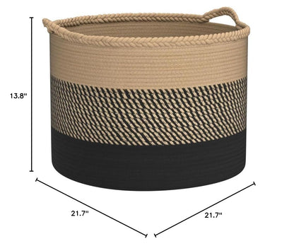XXXLarge Woven Blanket & Laundry Basket, 87L, White & Gradient Brown