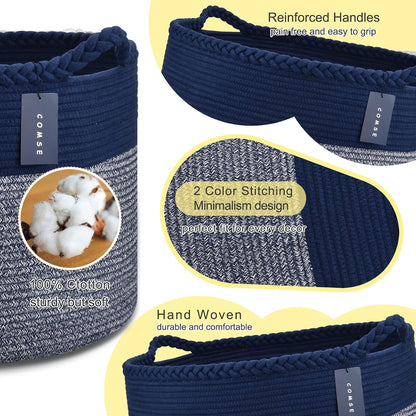 XXXLarge Woven Blanket & Laundry Basket, 87L, White & Gradient Brown