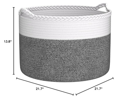 XXXLarge Woven Blanket & Laundry Basket, 87L, White & Gradient Brown