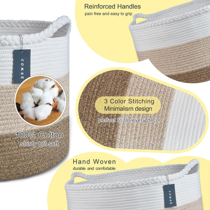 XXXLarge Woven Blanket & Laundry Basket, 87L, White & Gradient Brown