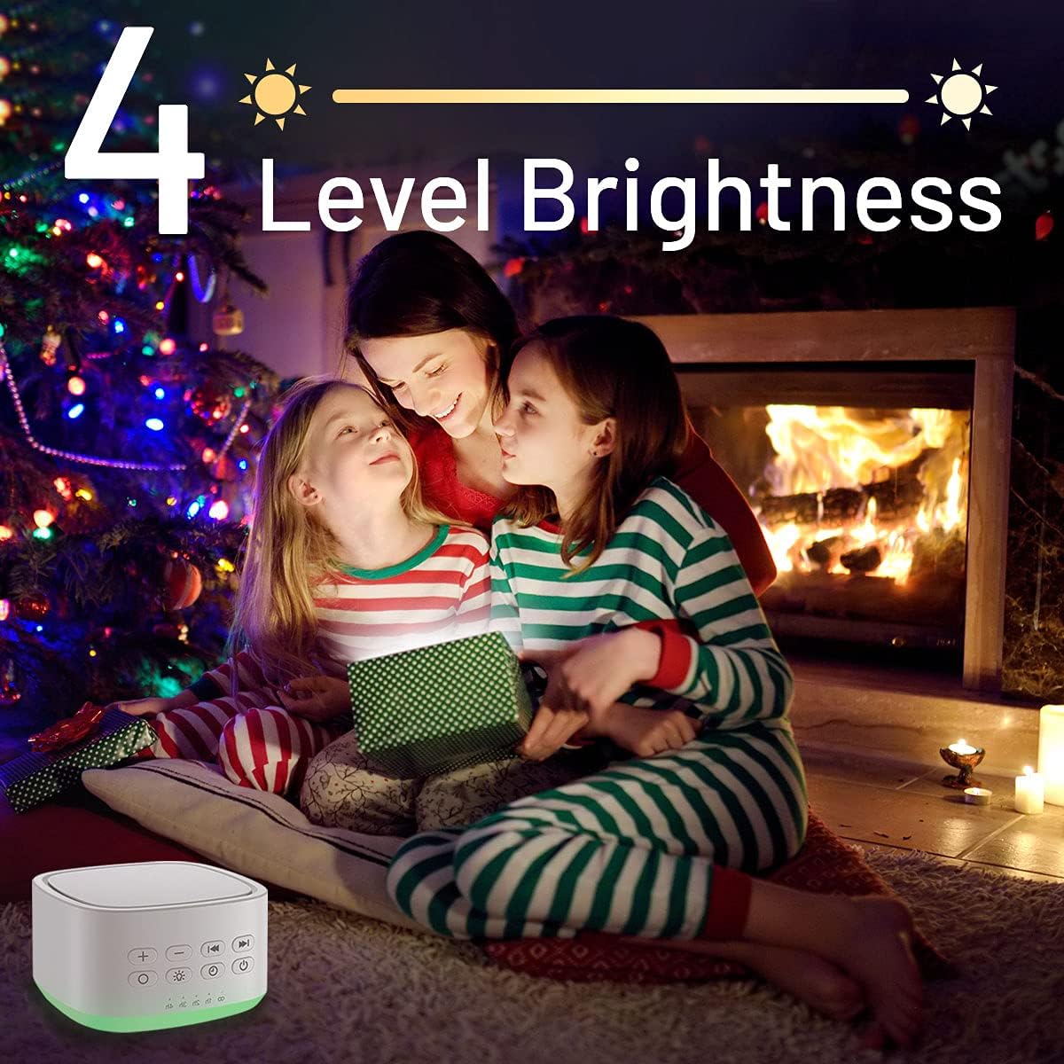 White Noise Machine 10 Colors Lights and 25 Soothing Sounds Sleep Sound Machine with 5 Timers with Memory Feature Portable Sound Machine for Baby Adults. (White)