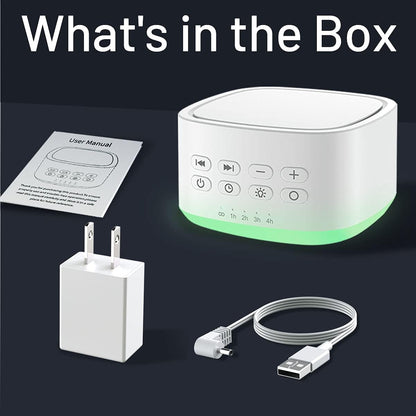 White Noise Machine 10 Colors Lights and 25 Soothing Sounds Sleep Sound Machine with 5 Timers with Memory Feature Portable Sound Machine for Baby Adults. (White)