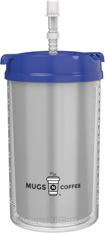 32 oz Travel Mug – Blue Hospital Mug for Cold Drinks – Double Wall Insulated, Large Handle – BPA-Free, Leak-Resistant – Includes Lid and Straw – Made in USA