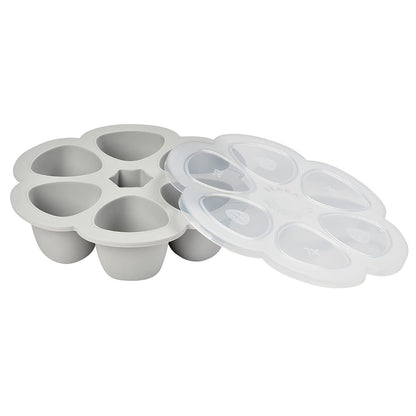 BEABA Multiportions Premium Quality Silicone Baby Food Storage Container, Baby Food Freezer Tray with Clip-On Lid, Oven and Freezer Safe, Made in Italy, Cloud, 5 oz