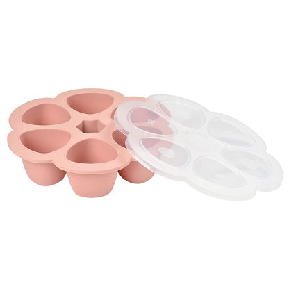 BEABA Multiportions Premium Quality Silicone Baby Food Storage Container, Baby Food Freezer Tray with Clip-On Lid, Oven and Freezer Safe, Made in Italy, Cloud, 5 oz