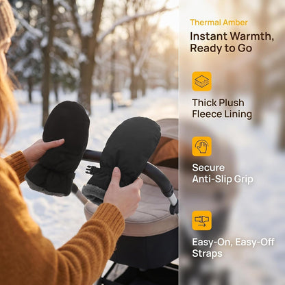 UKCOCO 2pcs Winter Stroller Gloves, Universal Stroller Plush Hand Muff