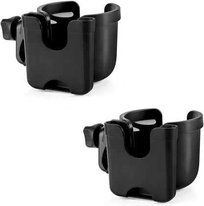 Stroller Cup Holder with Phone Holder, Bike Cup Holder, Universal Cup Holder for Uppababy Nuna Strollers, 2-in-1 Drinks Holder for Walker, Wheelchair, Scooter - Colors B