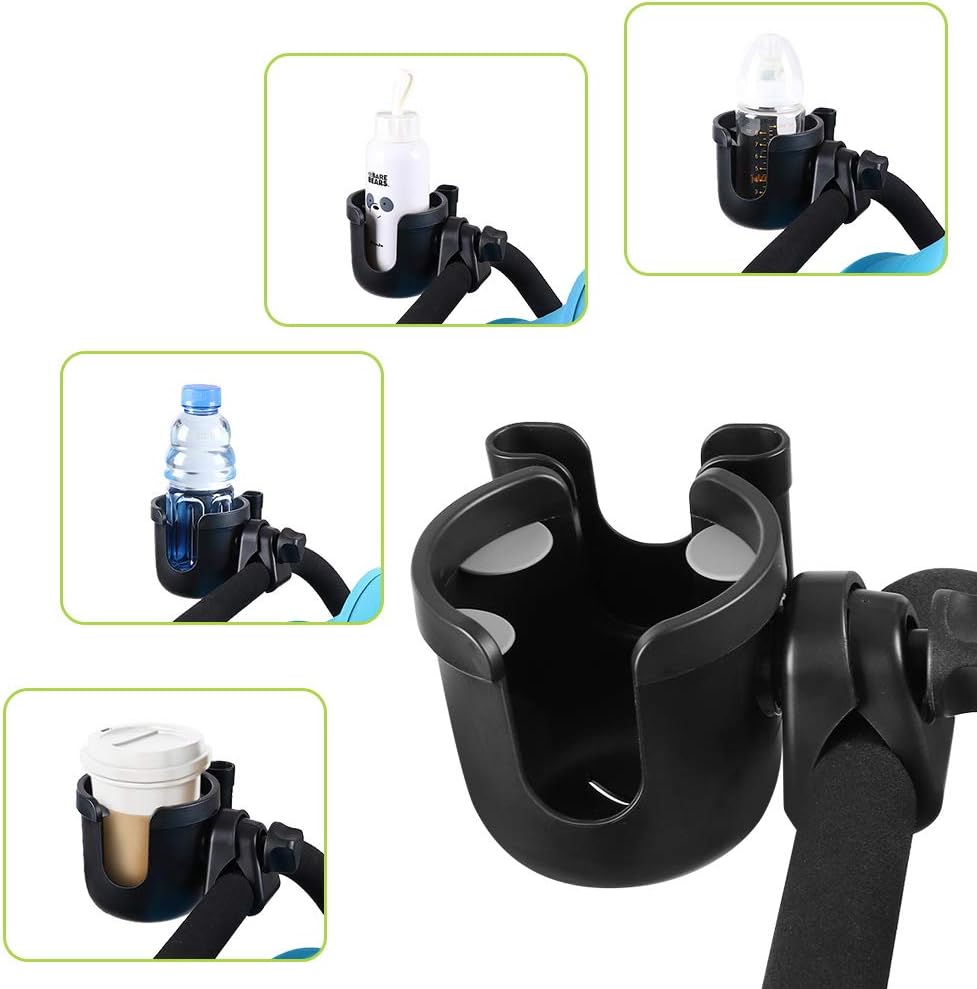 Stroller Cup Holder with Phone Holder, Bike Cup Holder, Universal Cup Holder for Uppababy Nuna Strollers, 2-in-1 Drinks Holder for Walker, Wheelchair, Scooter - Colors B