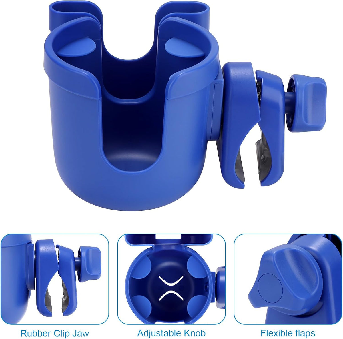 Stroller Cup Holder with Phone Holder, Bike Cup Holder, Universal Cup Holder for Uppababy Nuna Strollers, 2-in-1 Drinks Holder for Walker, Wheelchair, Scooter - Colors B