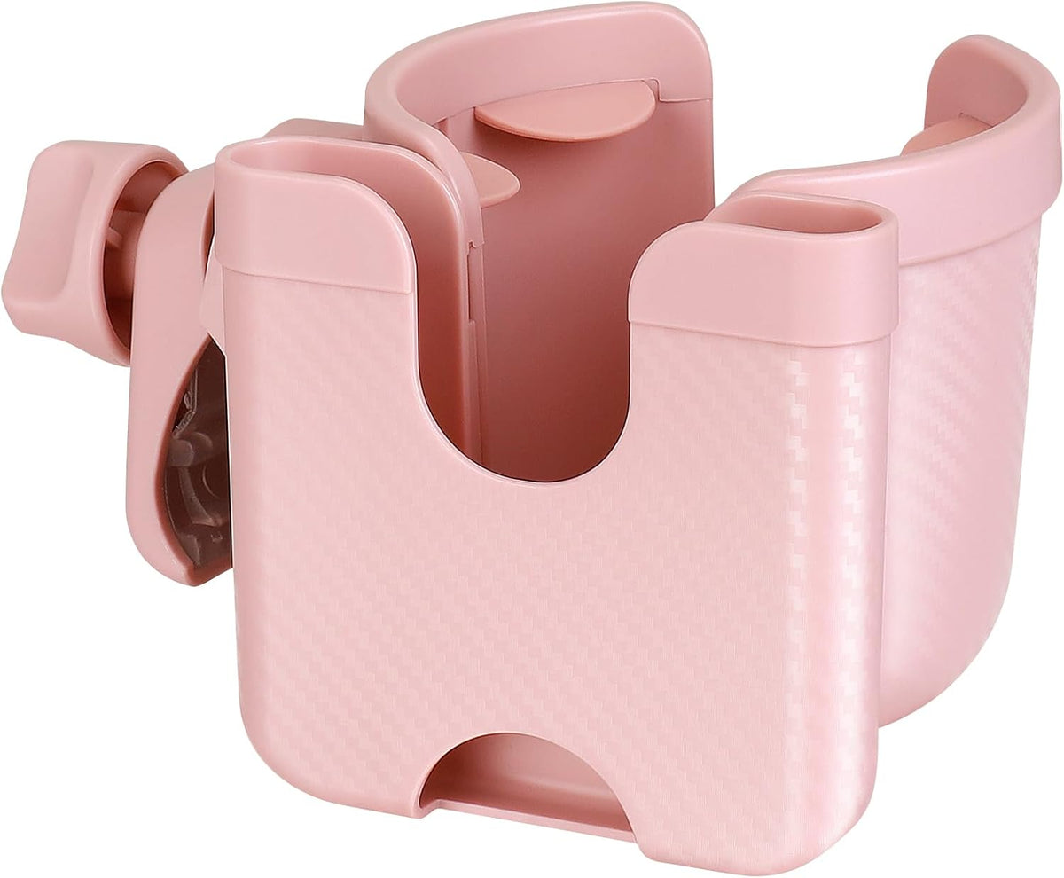Stroller Cup Holder with Phone Holder, Bike Cup Holder, Universal Cup Holder for Uppababy Nuna Strollers, 2-in-1 Drinks Holder for Walker, Wheelchair, Scooter - Colors B