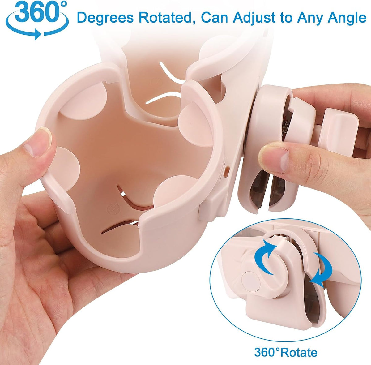 Stroller Cup Holder with Phone Holder, Bike Cup Holder, Universal Cup Holder for Uppababy Nuna Strollers, 2-in-1 Drinks Holder for Walker, Wheelchair, Scooter - Colors B