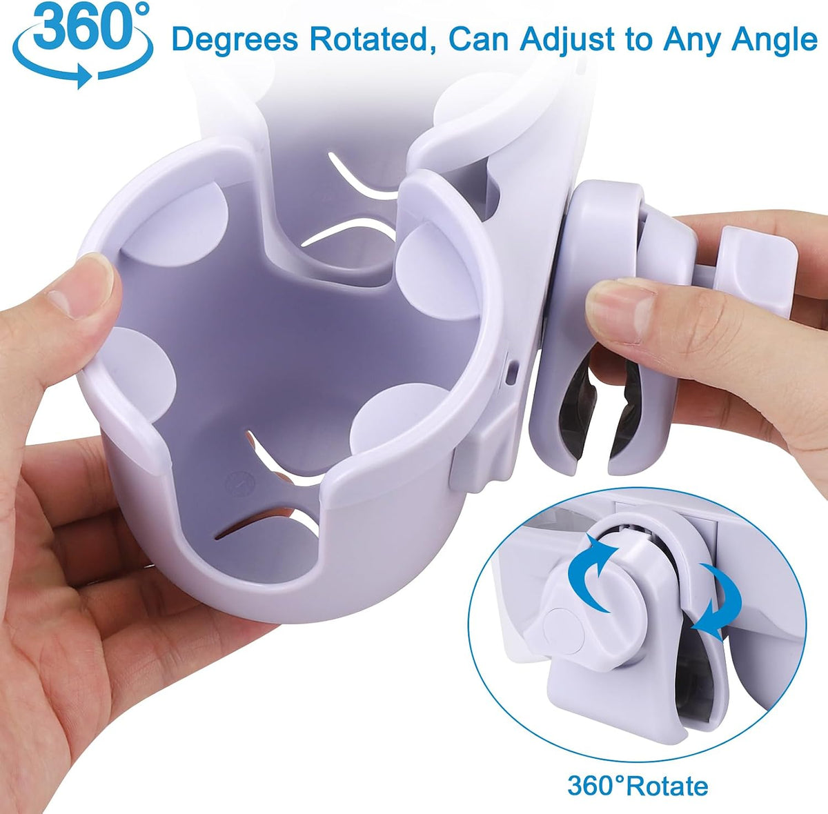 Stroller Cup Holder with Phone Holder, Bike Cup Holder, Universal Cup Holder for Uppababy Nuna Strollers, 2-in-1 Drinks Holder for Walker, Wheelchair, Scooter - Colors B