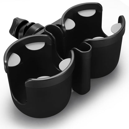 Stroller Cup Holder with Phone Holder, Bike Cup Holder, Universal Cup Holder for Uppababy Nuna Strollers, 2-in-1 Drinks Holder for Walker, Wheelchair, Scooter - Colors B