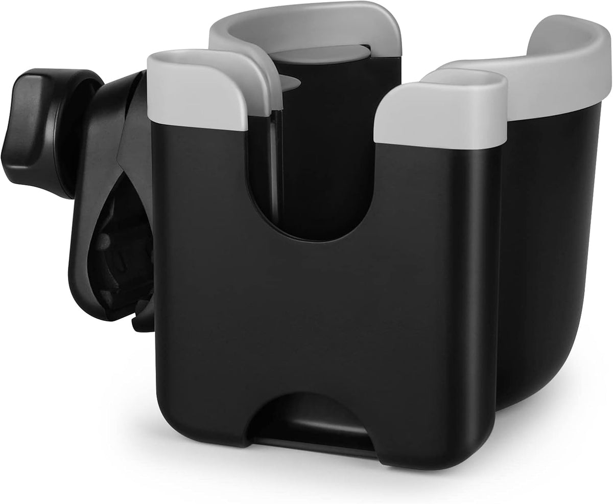Stroller Cup Holder with Phone Holder, Bike Cup Holder, Universal Cup Holder for Uppababy Nuna Strollers, 2-in-1 Drinks Holder for Walker, Wheelchair, Scooter - Colors B