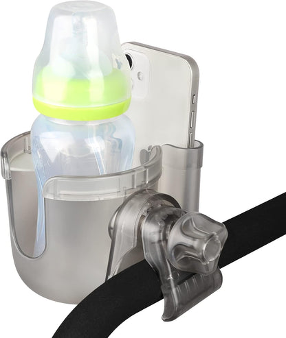 Stroller Cup Holder with Phone Holder, Bike Cup Holder, Universal Cup Holder for Uppababy Nuna Strollers, 2-in-1 Drinks Holder for Walker, Wheelchair, Scooter - Colors B