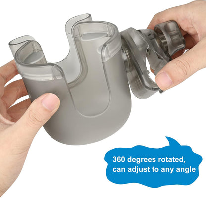 Stroller Cup Holder with Phone Holder, Bike Cup Holder, Universal Cup Holder for Uppababy Nuna Strollers, 2-in-1 Drinks Holder for Walker, Wheelchair, Scooter - Colors B