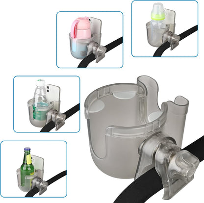 Stroller Cup Holder with Phone Holder, Bike Cup Holder, Universal Cup Holder for Uppababy Nuna Strollers, 2-in-1 Drinks Holder for Walker, Wheelchair, Scooter - Colors B