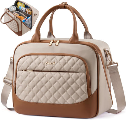 Insulated Lunch Bag for Women,Large Lunch Box Cooler Tote with Anti-Shifting Triangular Lid,Fixing Buckle for 40oz Tumbler,Wide Opening No-Spill Meal Carrier for Work Nurse Teacher Car Trip