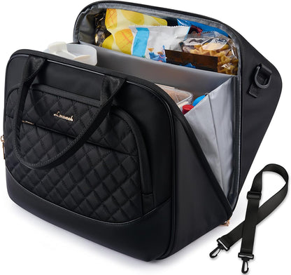 Insulated Lunch Bag for Women,Large Lunch Box Cooler Tote with Anti-Shifting Triangular Lid,Fixing Buckle for 40oz Tumbler,Wide Opening No-Spill Meal Carrier for Work Nurse Teacher Car Trip
