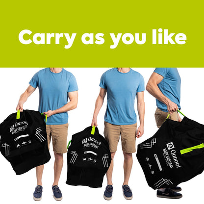 Infant Car Seat Travel Bag for Airplane - Durable Gate Check Bag for Car Seats that fits easily on Convertible Car Seats, Infant Carriers & Booster Seats (Hand Carry Bag, Black)