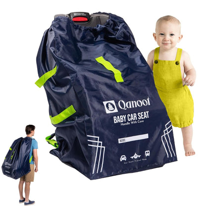 Infant Car Seat Travel Bag for Airplane - Durable Gate Check Bag for Car Seats that fits easily on Convertible Car Seats, Infant Carriers & Booster Seats (Hand Carry Bag, Black)