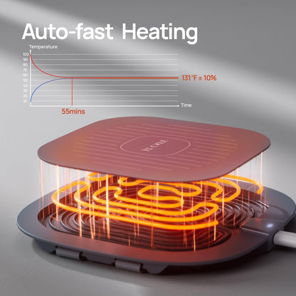Coffee Mug Warmer, Auto-Heating Silicone Pad for Milk Bottle, Coffee, Beverages, Tea, Portable & Rollable 52℃/125.6℉ Cup Warmer