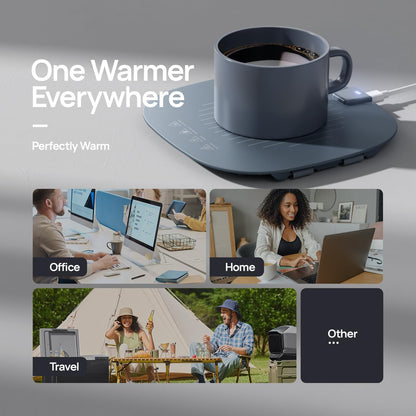 Coffee Mug Warmer, Auto-Heating Silicone Pad for Milk Bottle, Coffee, Beverages, Tea, Portable & Rollable 52℃/125.6℉ Cup Warmer