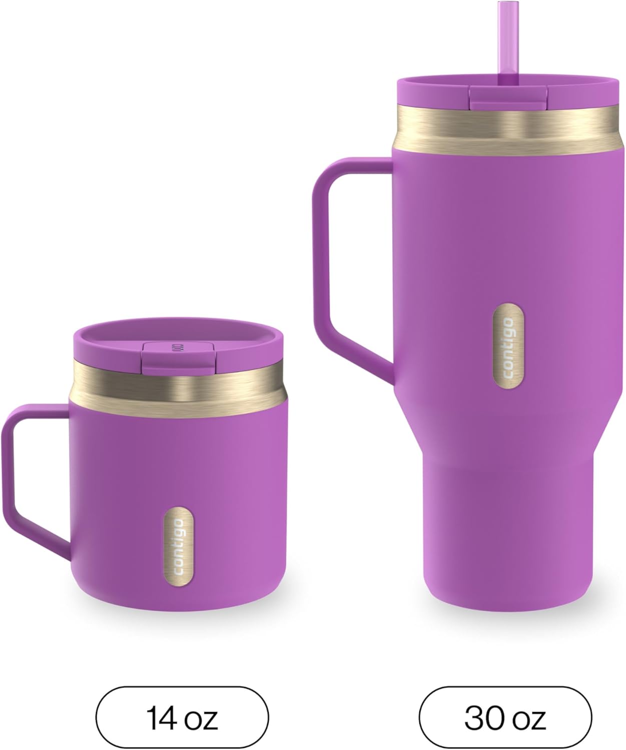 SnapSeal 30 oz Stainless Steel Vacuum-Insulated Tumbler with Handle & Reusable Straw, Leakproof AutoClose Lid, Cup Holder Friendly, BPA-Free & Lead-Free, Dishwasher Safe