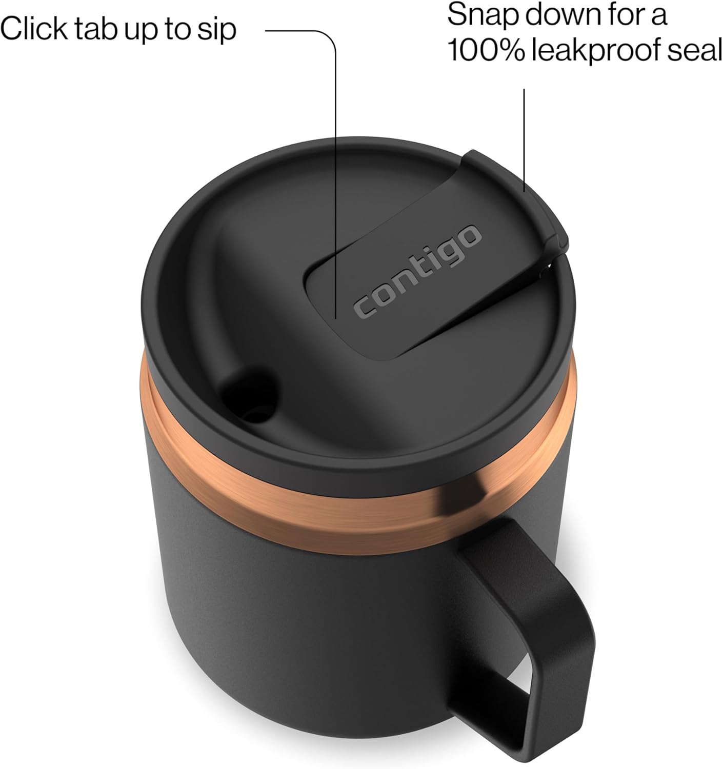 SnapSeal 30 oz Stainless Steel Vacuum-Insulated Tumbler with Handle & Reusable Straw, Leakproof AutoClose Lid, Cup Holder Friendly, BPA-Free & Lead-Free, Dishwasher Safe