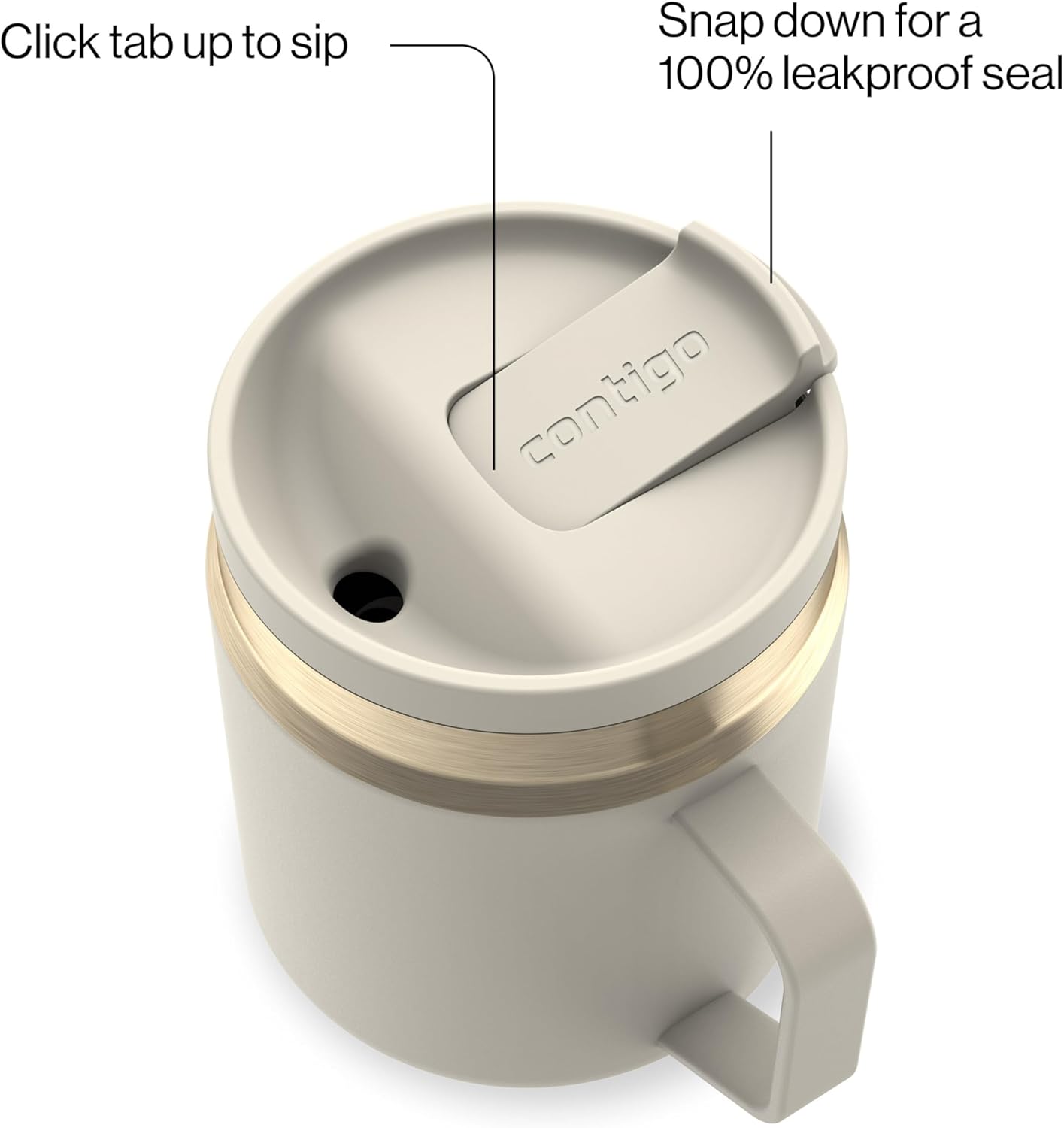 SnapSeal 30 oz Stainless Steel Vacuum-Insulated Tumbler with Handle & Reusable Straw, Leakproof AutoClose Lid, Cup Holder Friendly, BPA-Free & Lead-Free, Dishwasher Safe