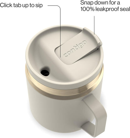 SnapSeal 30 oz Stainless Steel Vacuum-Insulated Tumbler with Handle & Reusable Straw, Leakproof AutoClose Lid, Cup Holder Friendly, BPA-Free & Lead-Free, Dishwasher Safe