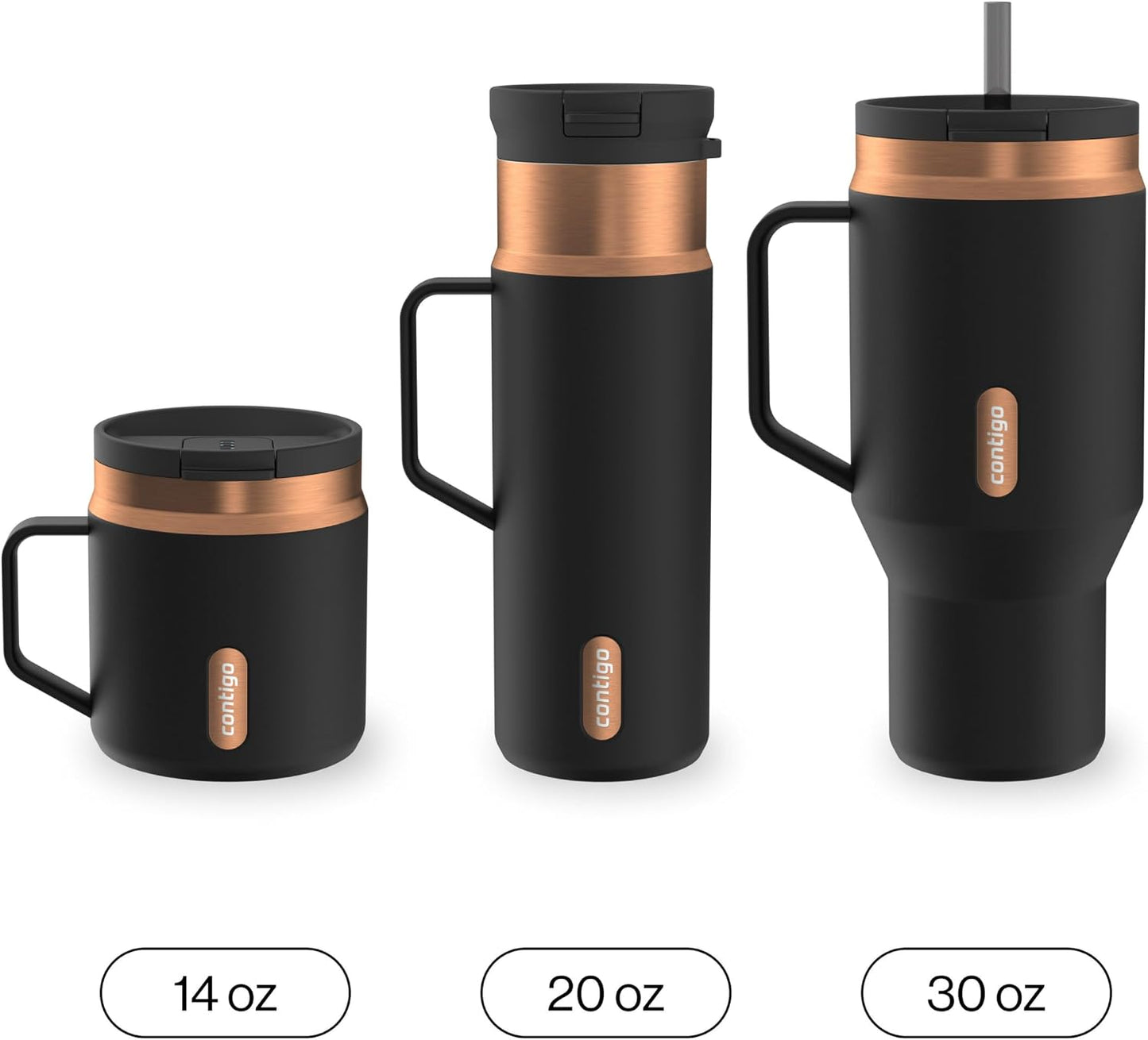 SnapSeal 30 oz Stainless Steel Vacuum-Insulated Tumbler with Handle & Reusable Straw, Leakproof AutoClose Lid, Cup Holder Friendly, BPA-Free & Lead-Free, Dishwasher Safe