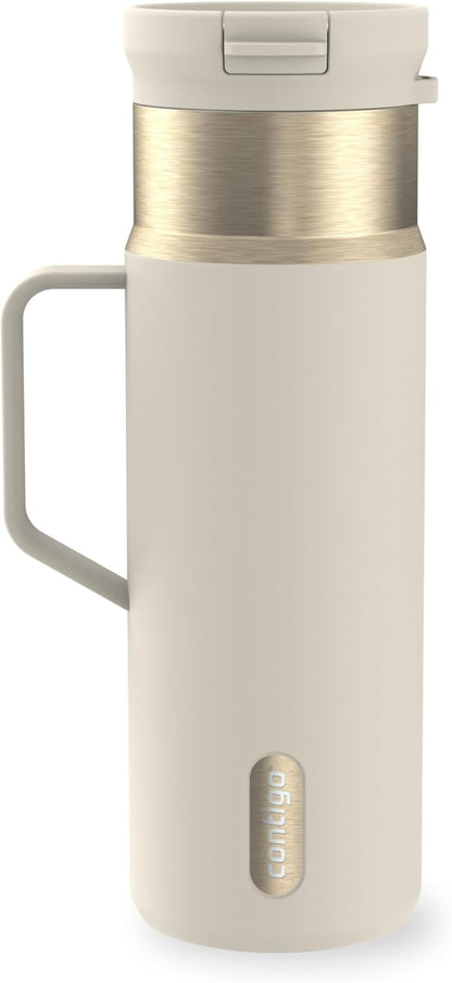 SnapSeal 30 oz Stainless Steel Vacuum-Insulated Tumbler with Handle & Reusable Straw, Leakproof AutoClose Lid, Cup Holder Friendly, BPA-Free & Lead-Free, Dishwasher Safe