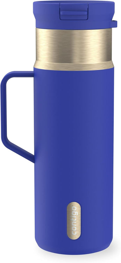 SnapSeal 30 oz Stainless Steel Vacuum-Insulated Tumbler with Handle & Reusable Straw, Leakproof AutoClose Lid, Cup Holder Friendly, BPA-Free & Lead-Free, Dishwasher Safe