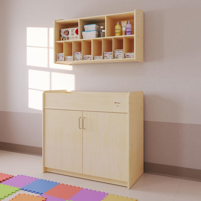 Foundations Wall-Mounted Diaper Organizer for Daycares, Natural