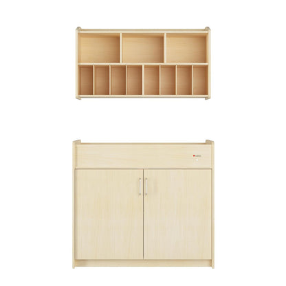 Foundations Wall-Mounted Diaper Organizer for Daycares, Natural