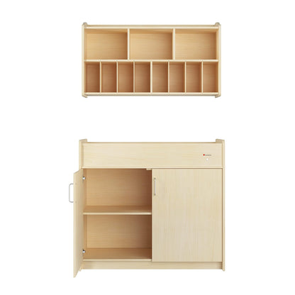 Foundations Wall-Mounted Diaper Organizer for Daycares, Natural