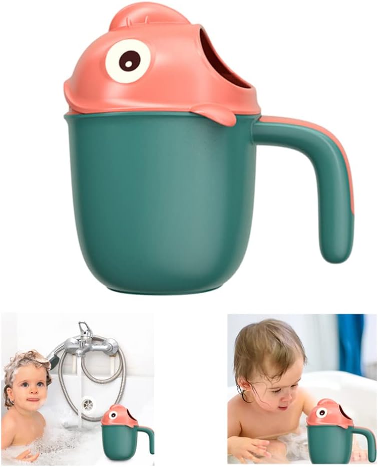 Baby Bath Rinse Cup Cute Cartoon Fish Infant Shampoo Rinser Shower Wash Hair Cup for Kids