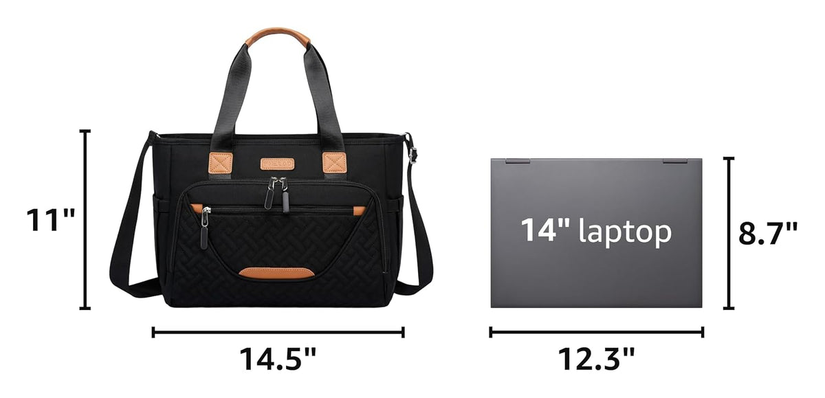 Diaper Bag Tote for Women, Baby Diaper Bag 16L (Black)