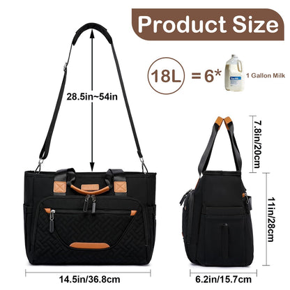 Diaper Bag Tote for Women, Baby Diaper Bag 16L (Black)
