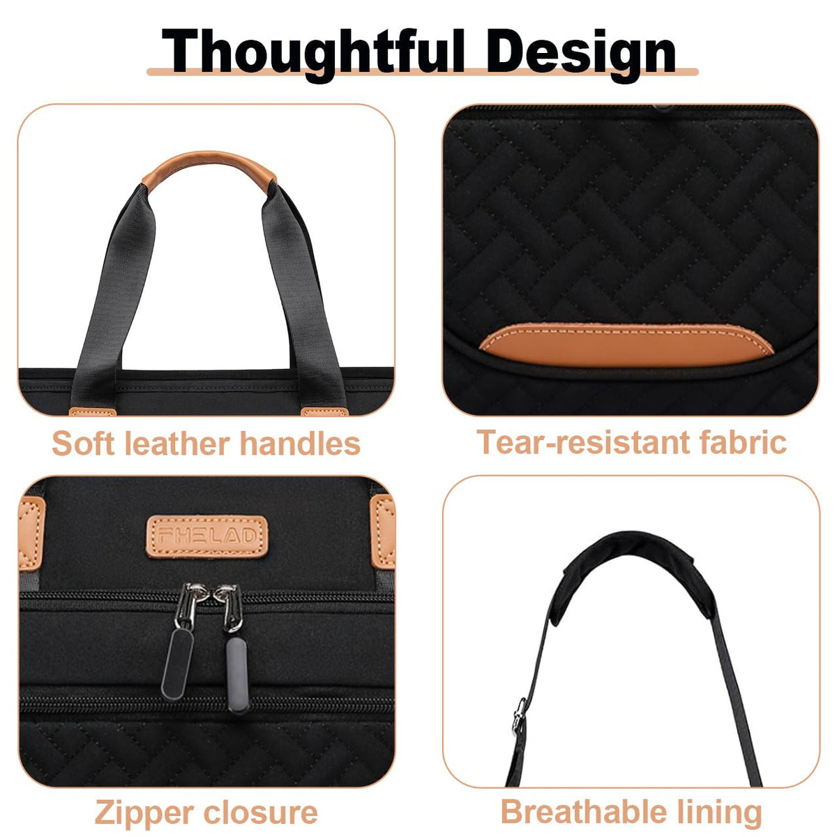 Diaper Bag Tote for Women, Baby Diaper Bag 16L (Black)