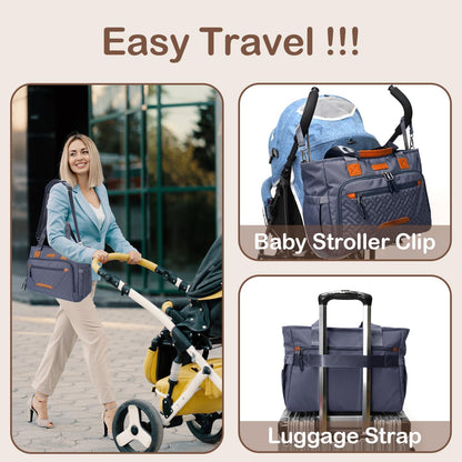 Diaper Bag Tote for Women, Baby Diaper Bag 16L (Black)