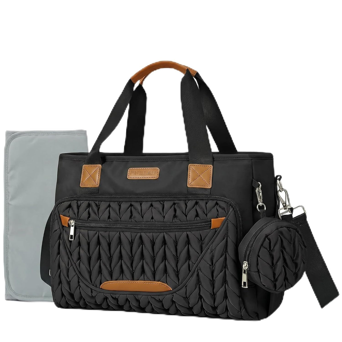 Diaper Bag Tote for Women, Baby Diaper Bag 16L (Black)