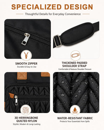 Diaper Bag Tote for Women, Baby Diaper Bag 16L (Black)