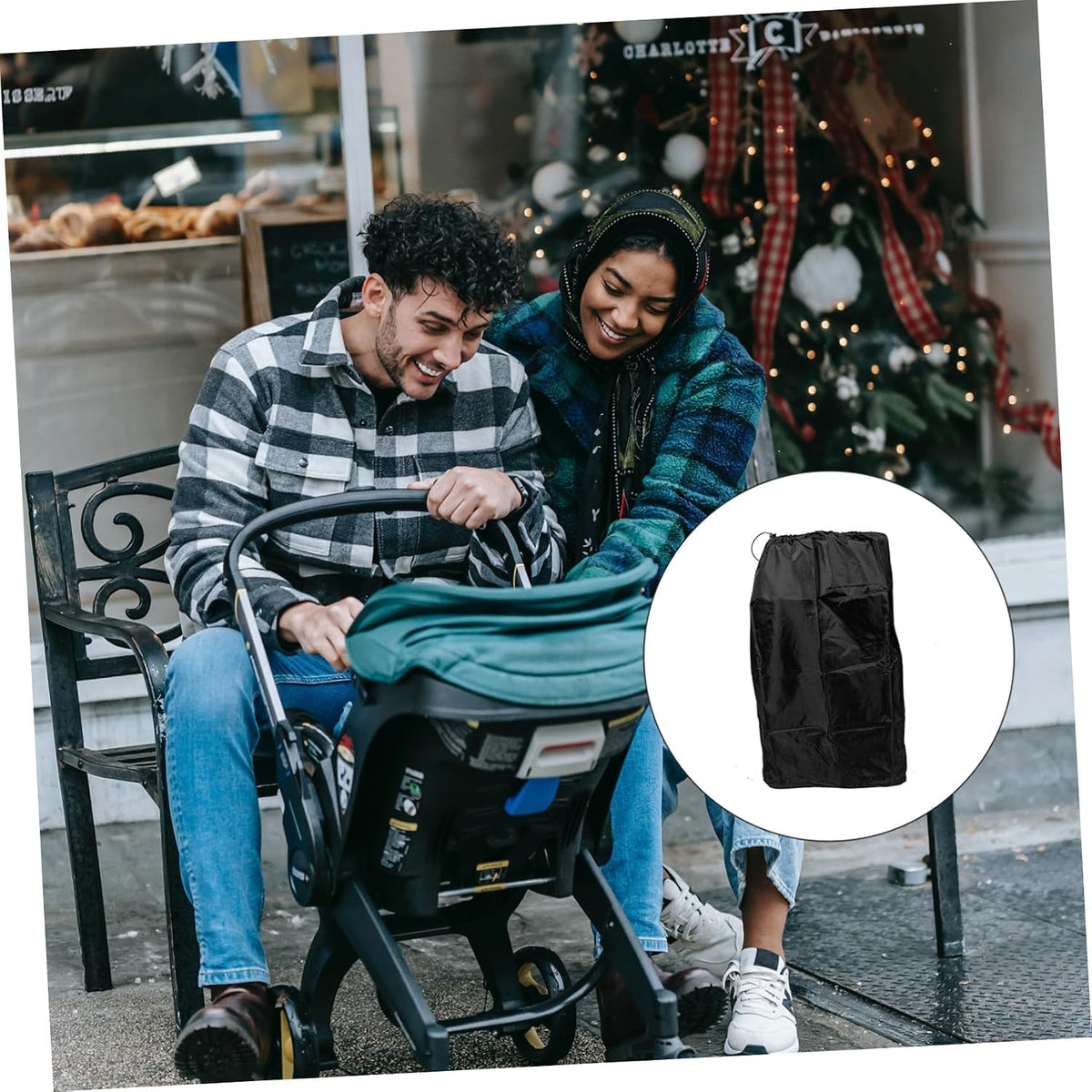 Travel Stroller Bag for Airplane Gate Check Heavy Duty Water Resistant Storage with Dual Shoulder Straps Protective Cover for Single and Double Strollers Easy Clean Durable Travel