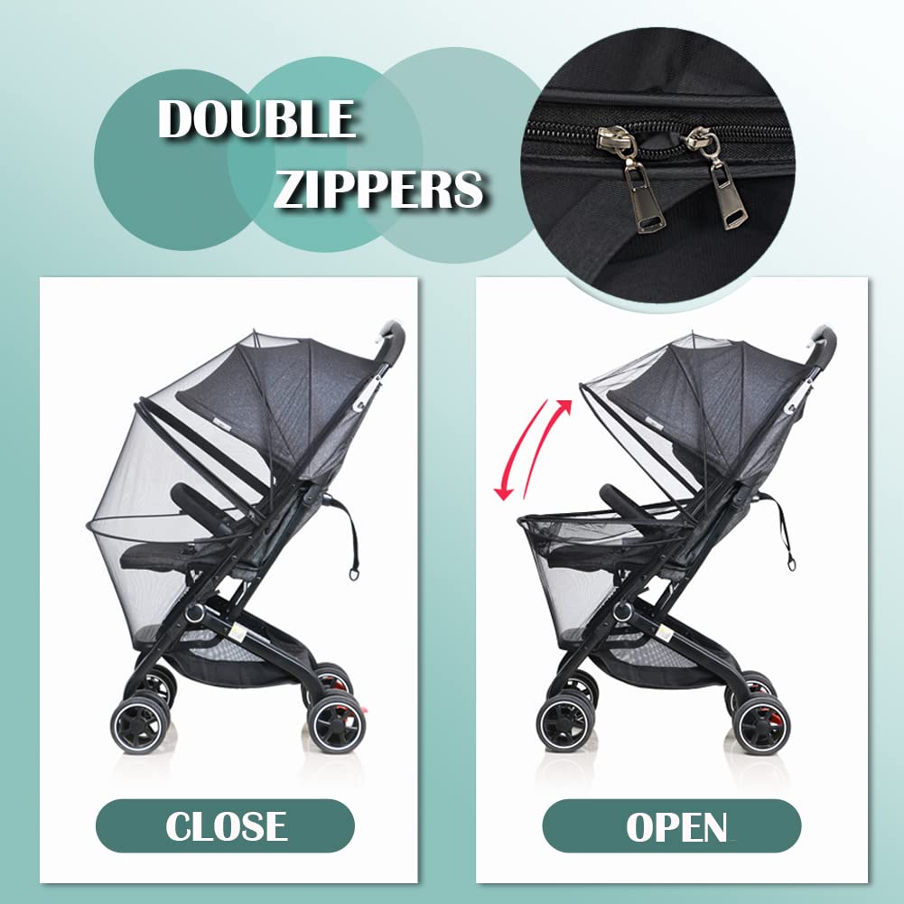 Waterproof Baby Stroller Sun Rain Cover UV Protection Adjustable Blackout Canopy for Travel Park Zoo
