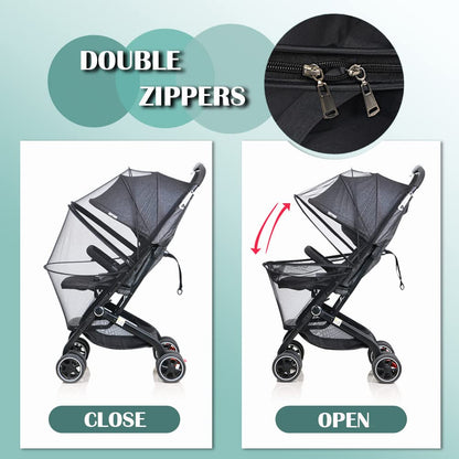 Waterproof Baby Stroller Sun Rain Cover UV Protection Adjustable Blackout Canopy for Travel Park Zoo