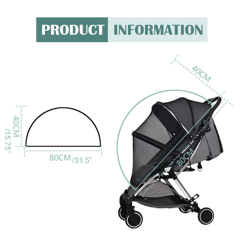 Waterproof Baby Stroller Sun Rain Cover UV Protection Adjustable Blackout Canopy for Travel Park Zoo