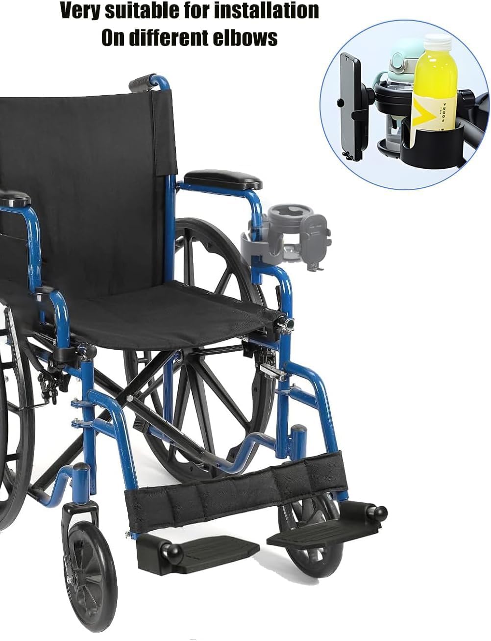 Mobility Combo Pack 3 in 1, Hook, Phone and Cup Holder for Walker, Portable Beverage Holder for Wheelchair and Strollers